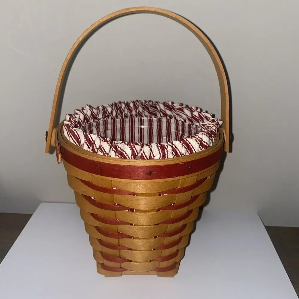 Longaberger 1996 Sweetheart Bouquet Basket Combo Protector Liner & Tie-On